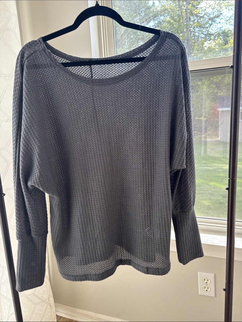 Lightweight Open-Knit Sweater in Charcoal